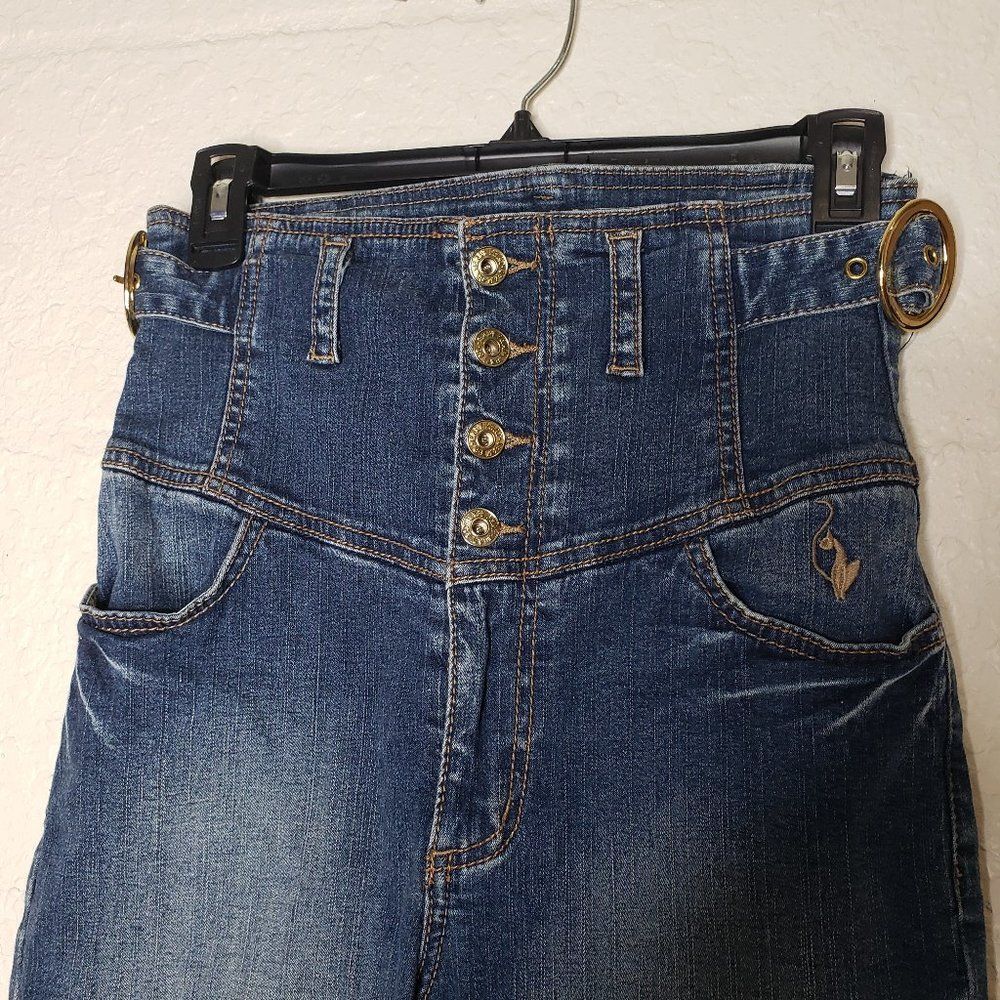 Baby Phat High Rise Button Denim Capri Size 3 - Picture 4 of 11